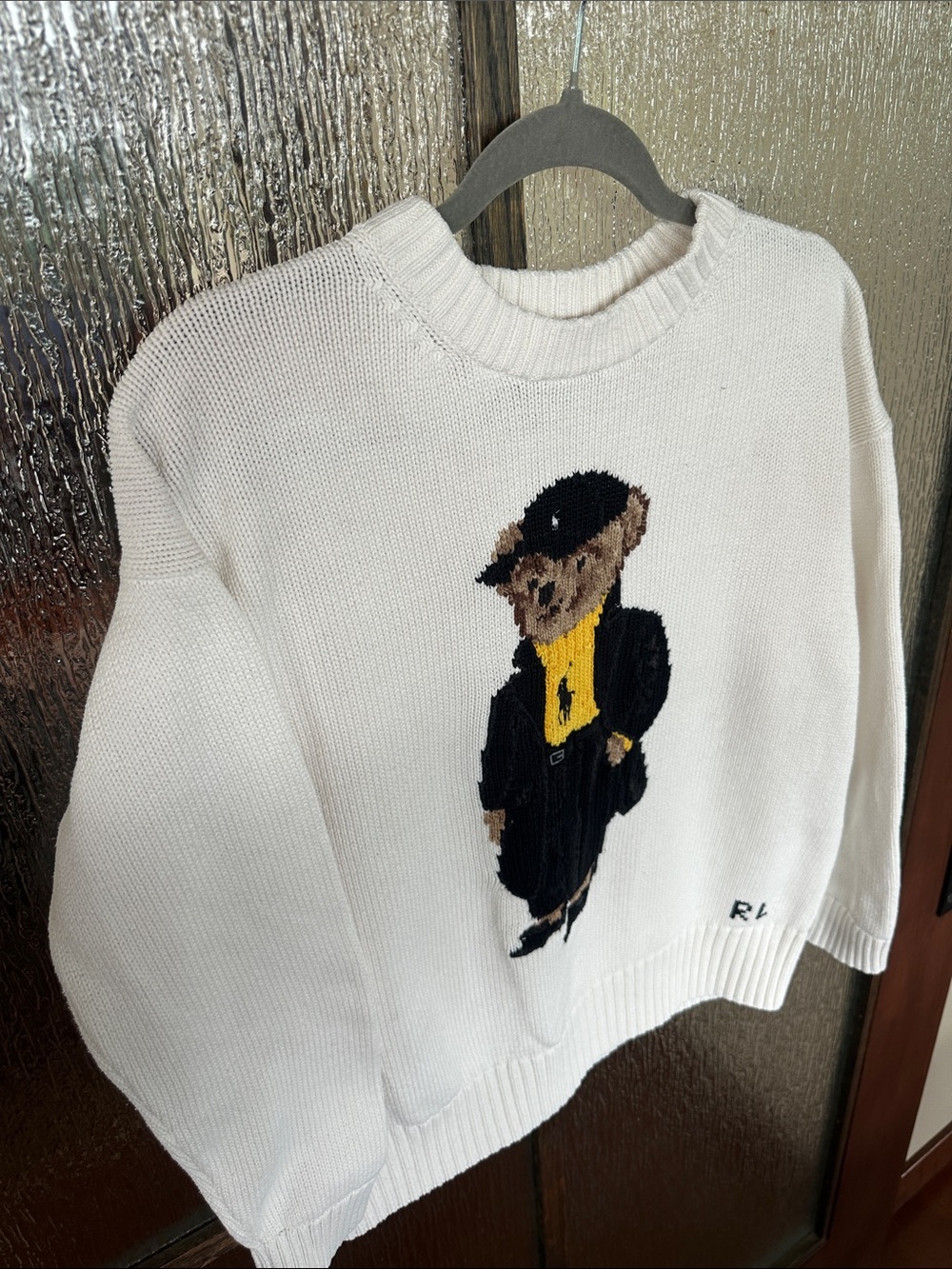 Polo Ralph Lauren Polo Bear-embroidered crew-neck sweater sz XS fits to Medium - Picture 9 of 12